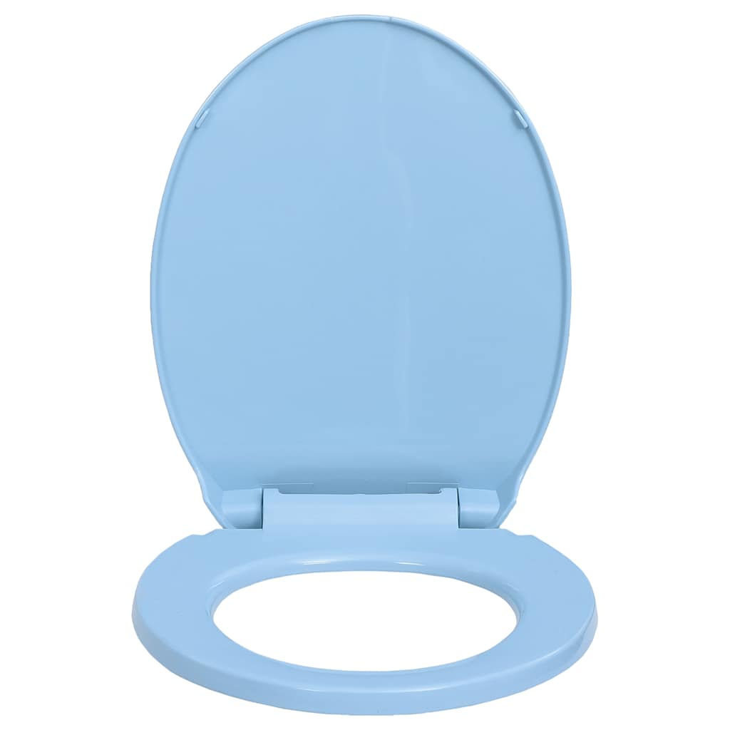 Toilettensitz mit Absenkautomatik Quick-Release Blau Oval