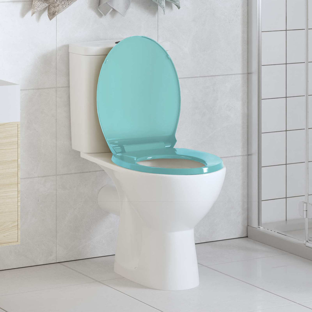 Toilettensitz mit Absenkautomatik Grün Oval