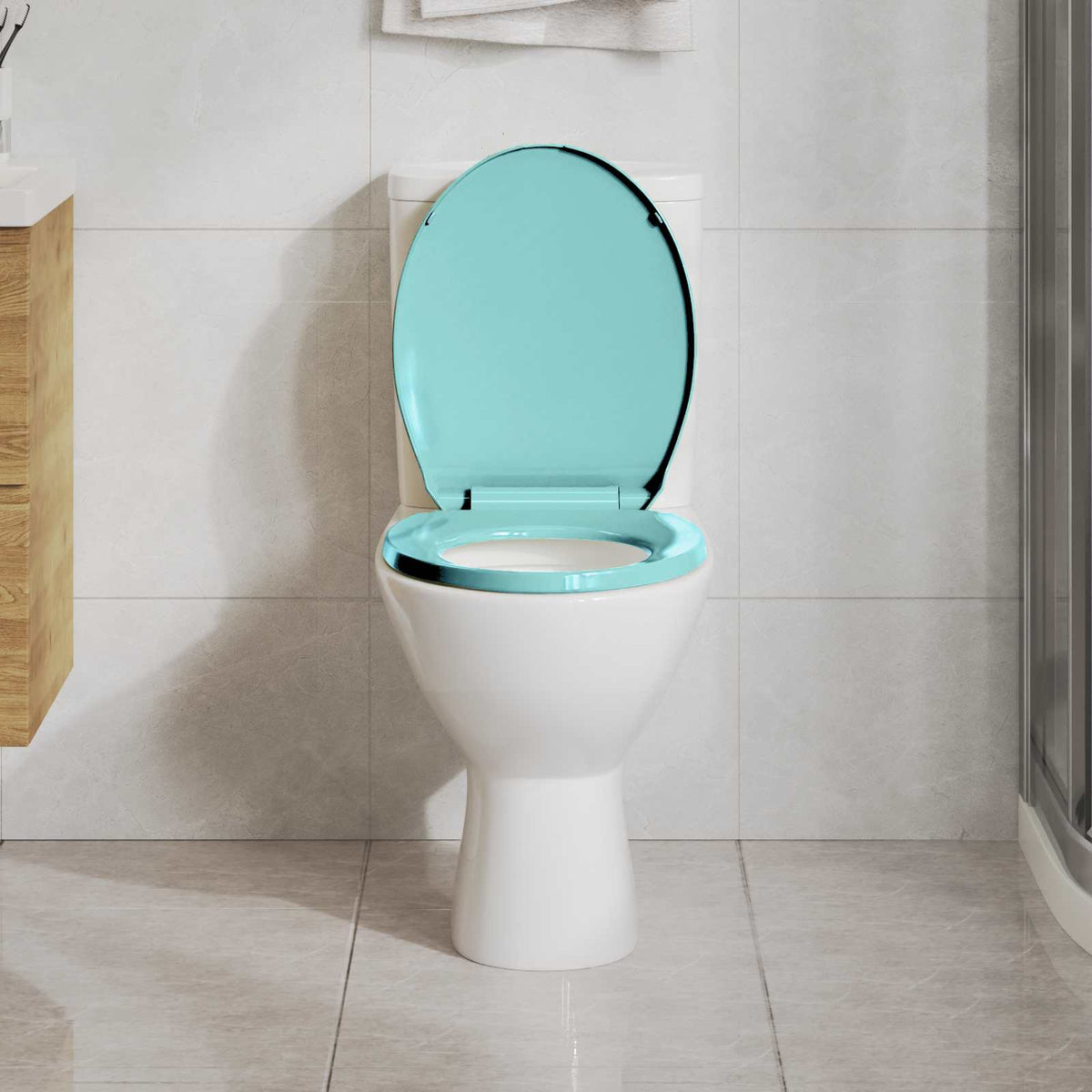 Toilettensitz mit Absenkautomatik Grün Oval