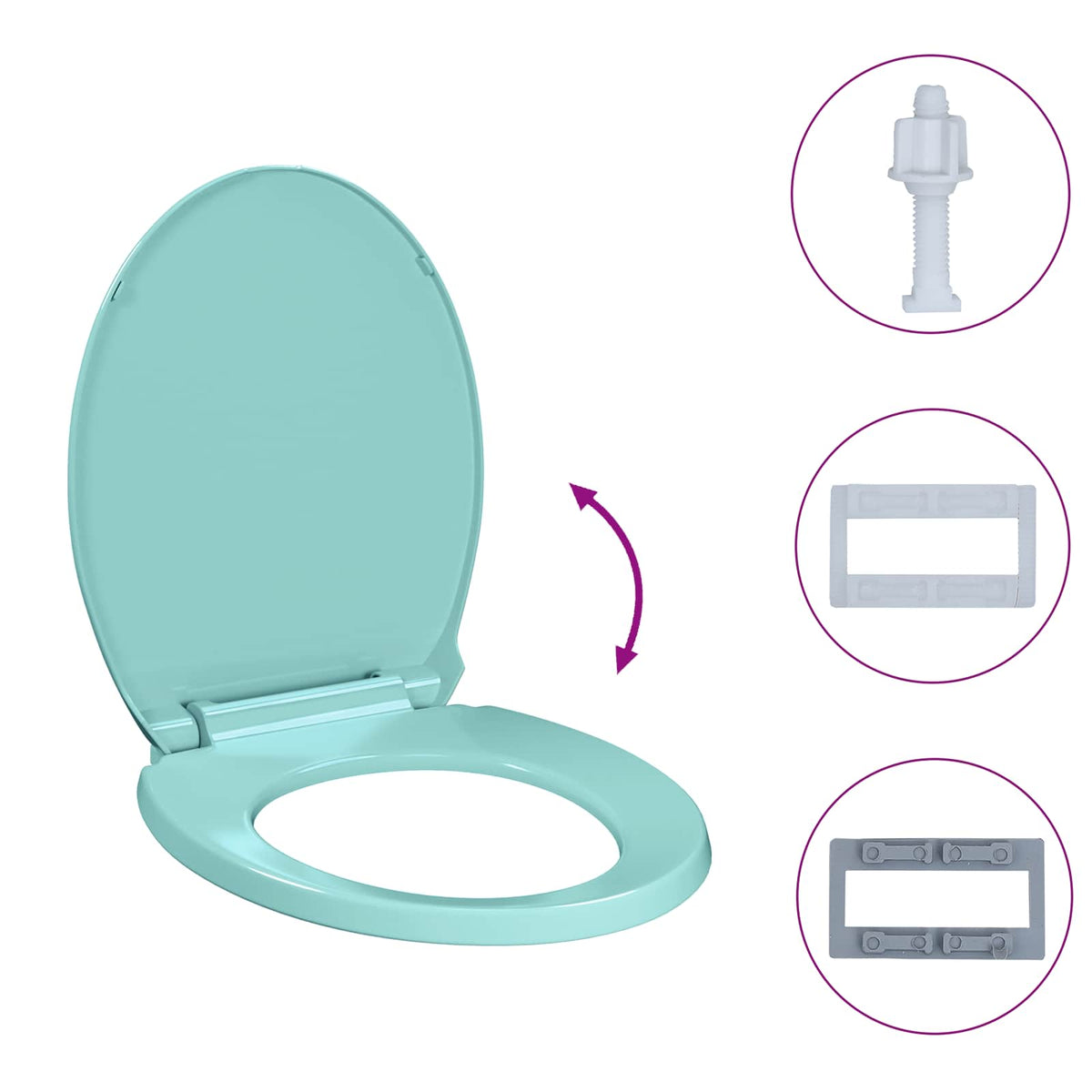 Toilettensitz mit Absenkautomatik Grün Oval