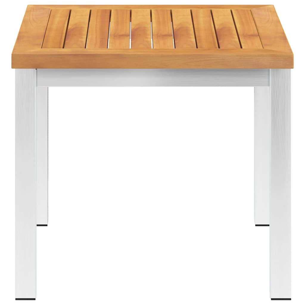Garten-Beistelltisch 45x45x38 cm Massivholz Akazie & Edelstahl