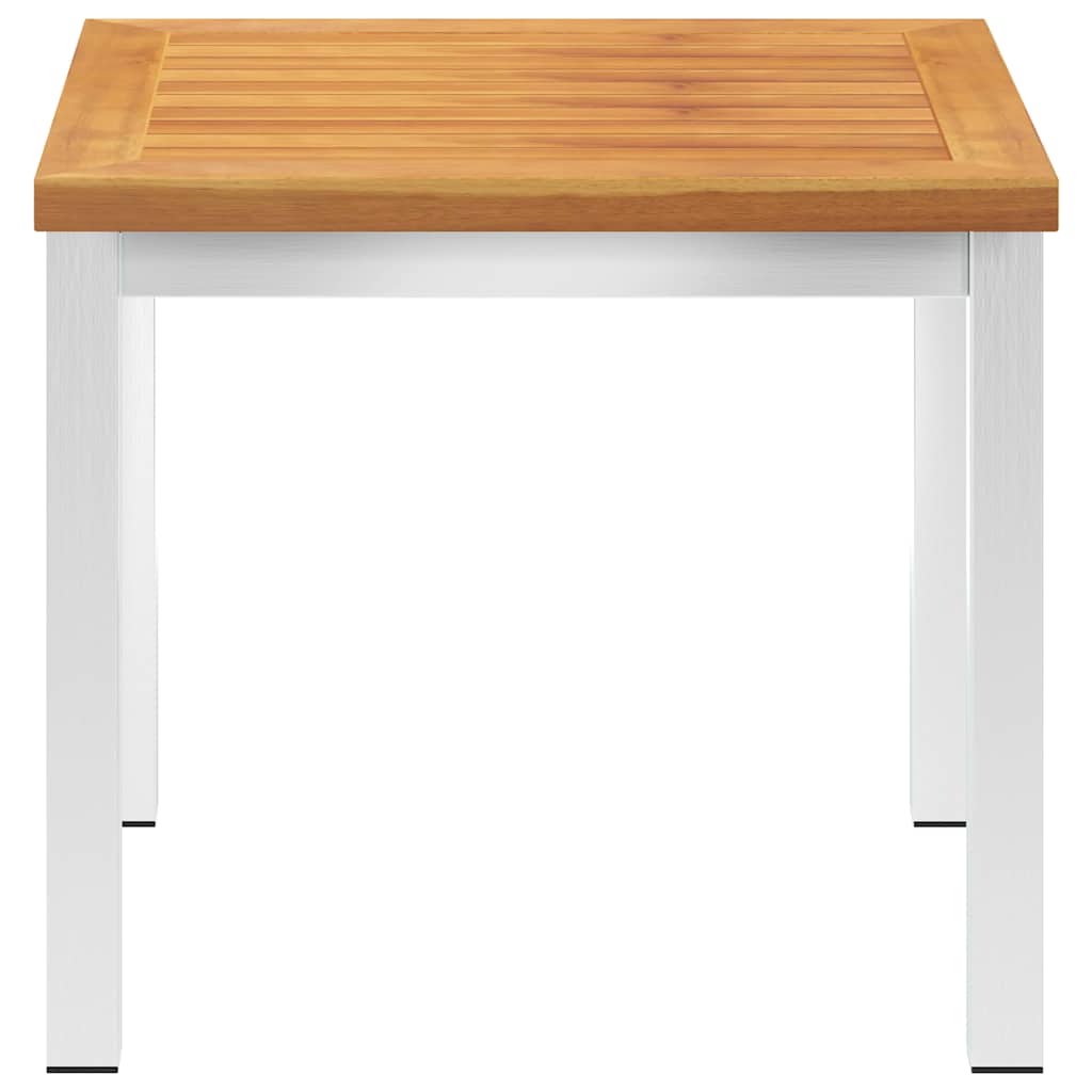 Garten-Beistelltisch 45x45x38 cm Massivholz Akazie & Edelstahl