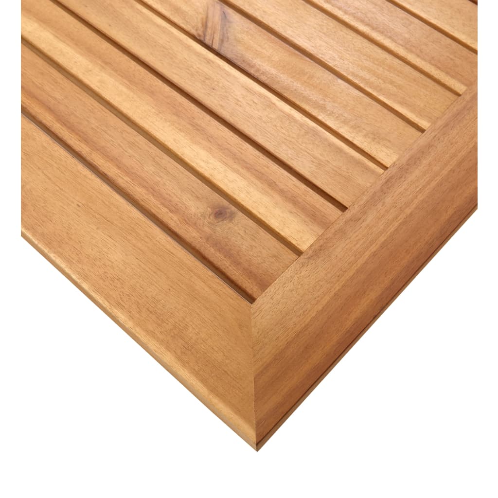 Table à manger de jardin 140x80x75 cm en bois d'acacia massif et acier inoxydable