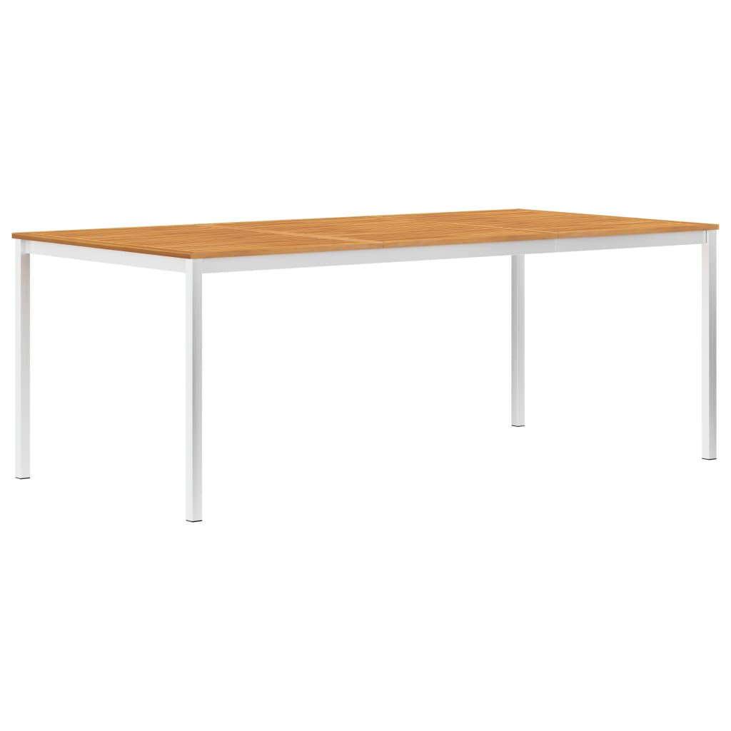 Garten-Esstisch 200x100x75 cm Massivholz Akazie und Edelstahl