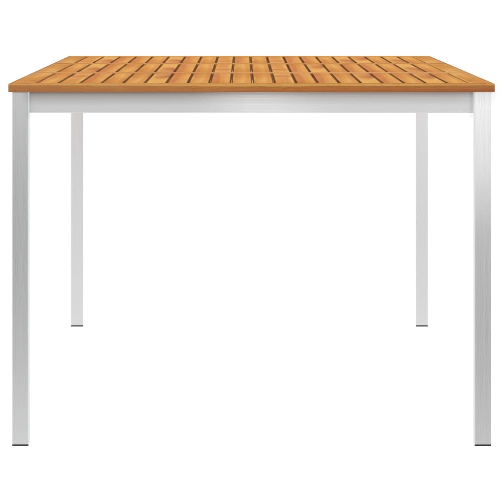 Garten-Esstisch 200x100x75 cm Massivholz Akazie und Edelstahl