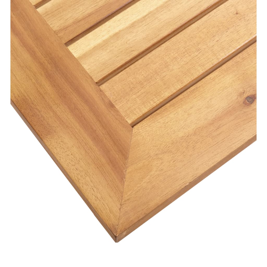 Garten-Esstisch 200x100x75 cm Massivholz Akazie und Edelstahl