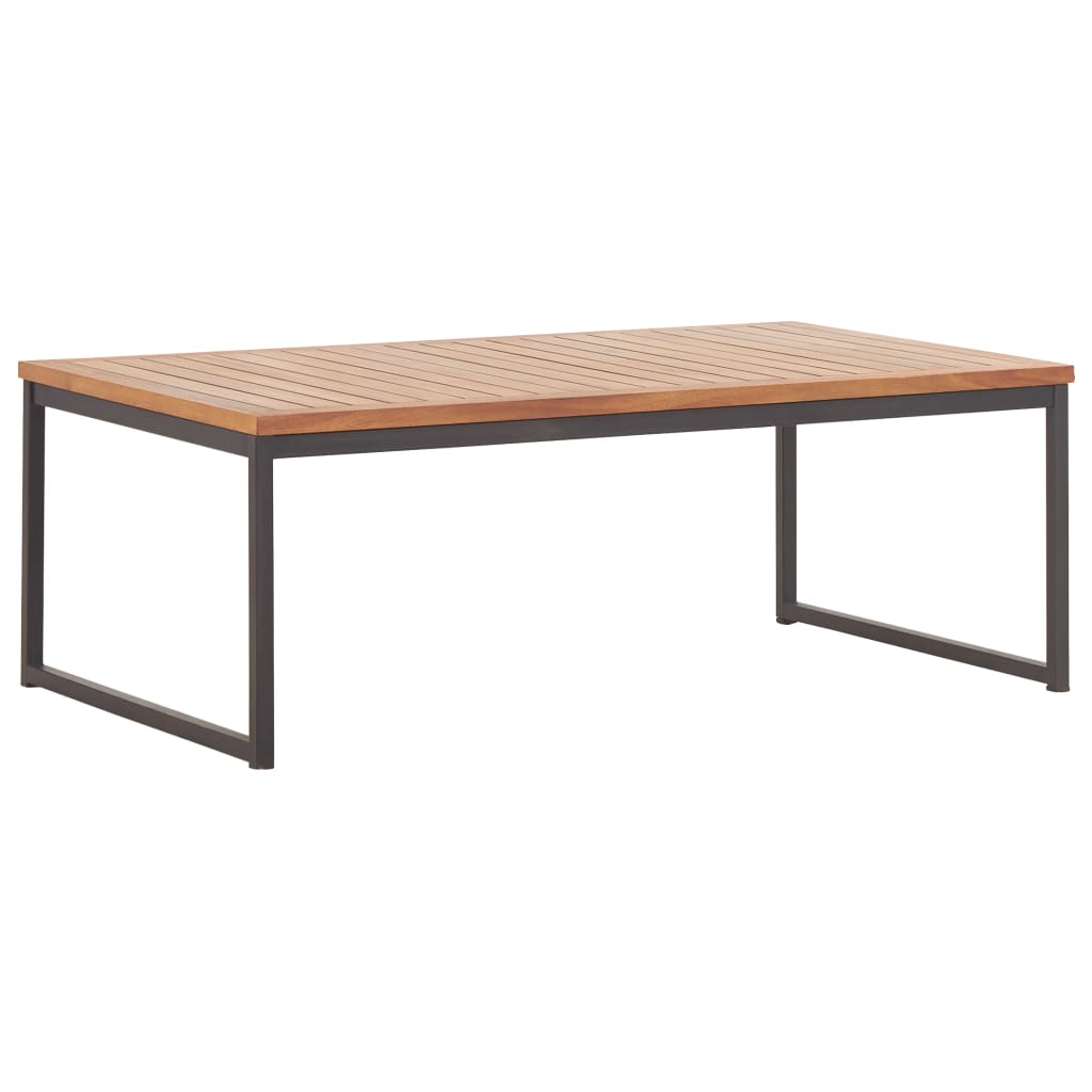 Couchtisch 100 x 60 x 36 cm Massivholz Akazie und Stahl