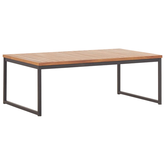 Couchtisch 100 x 60 x 36 cm Massivholz Akazie und Stahl