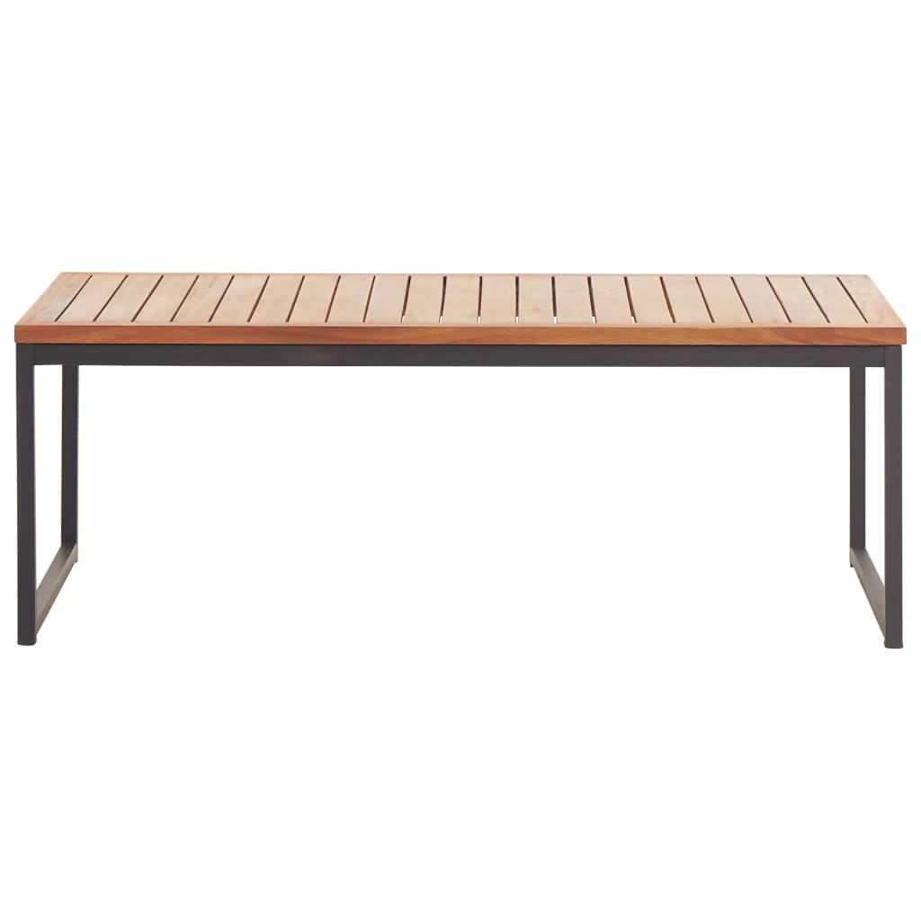 Couchtisch 100 x 60 x 36 cm Massivholz Akazie und Stahl