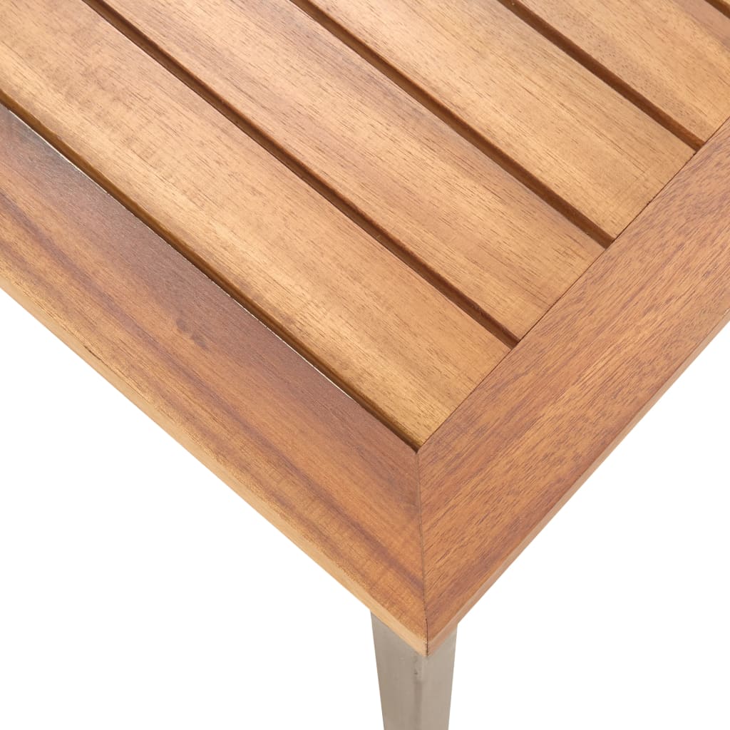 Couchtisch 100 x 60 x 36 cm Massivholz Akazie und Stahl