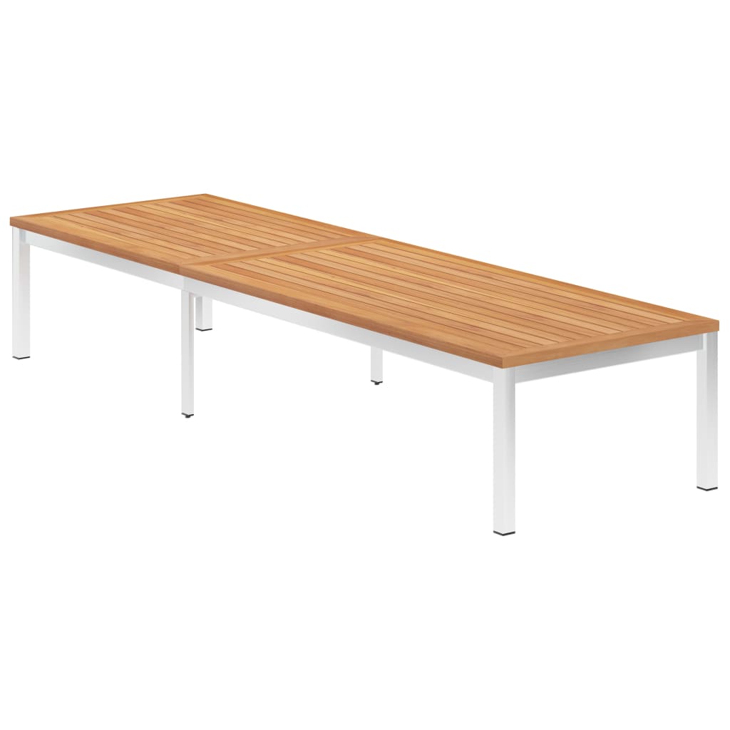 Sonnenliege Massivholz Teak und Edelstahl