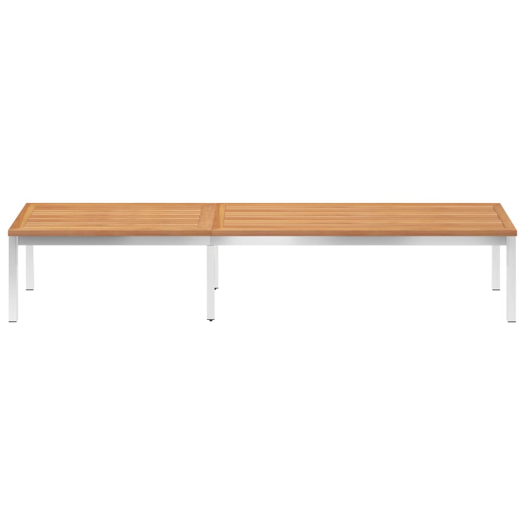Sonnenliege Massivholz Teak und Edelstahl