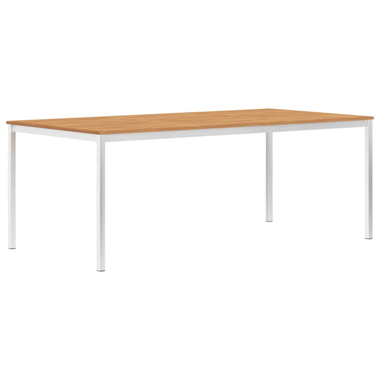 Garten-Esstisch 200x100x75 cm Massivholz Teak und Edelstahl