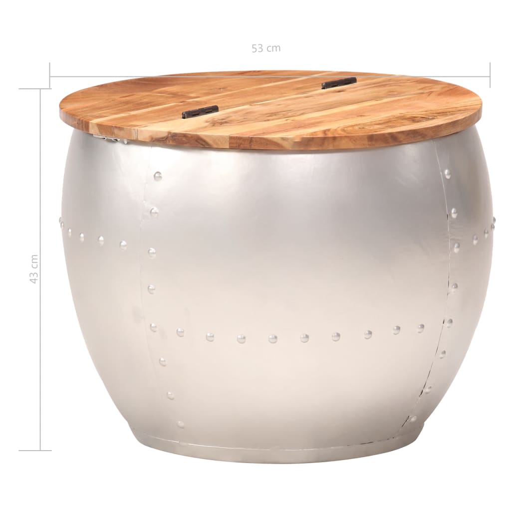 Couchtisch 53x43 cm Massivholz Akazie