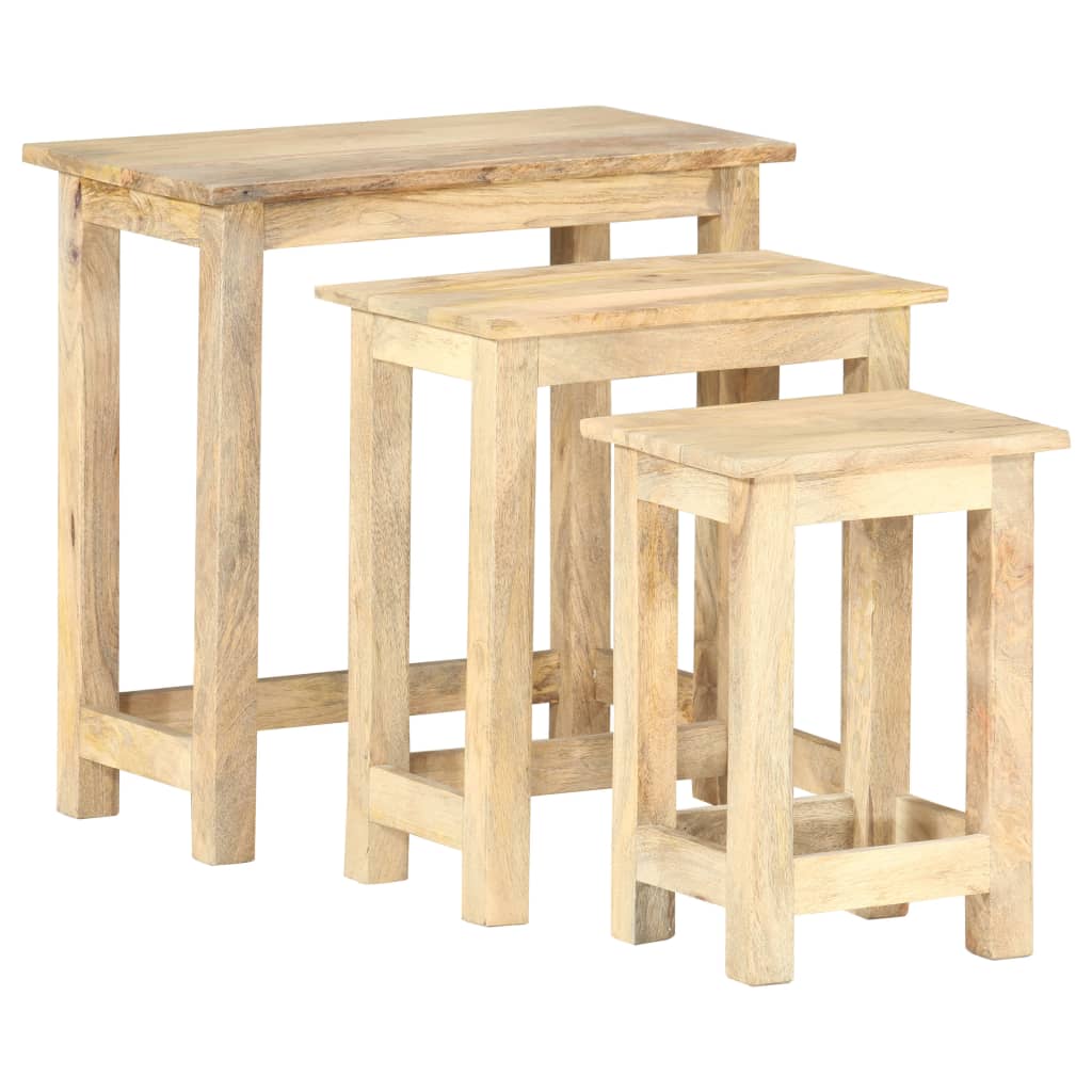 Satztische 3 Stk. Massivholz Mango