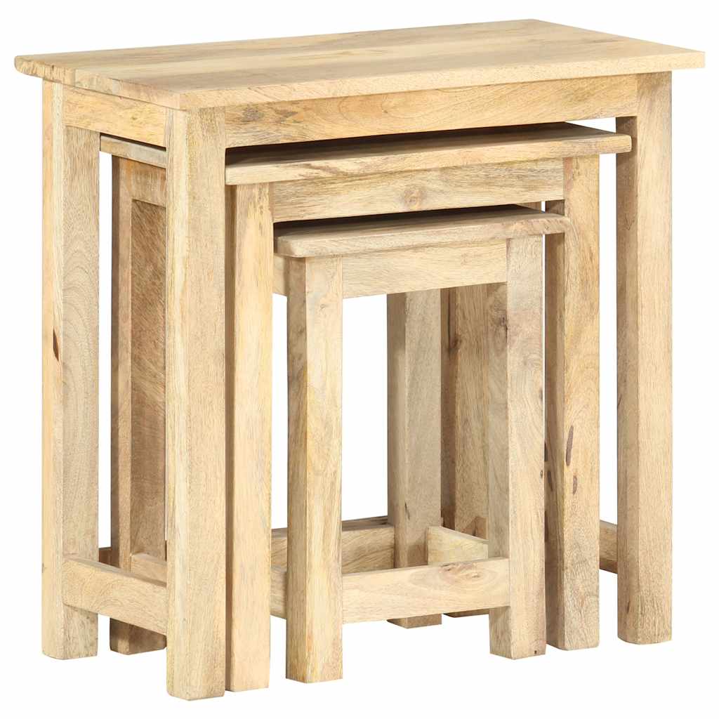 Satztische 3 Stk. Massivholz Mango