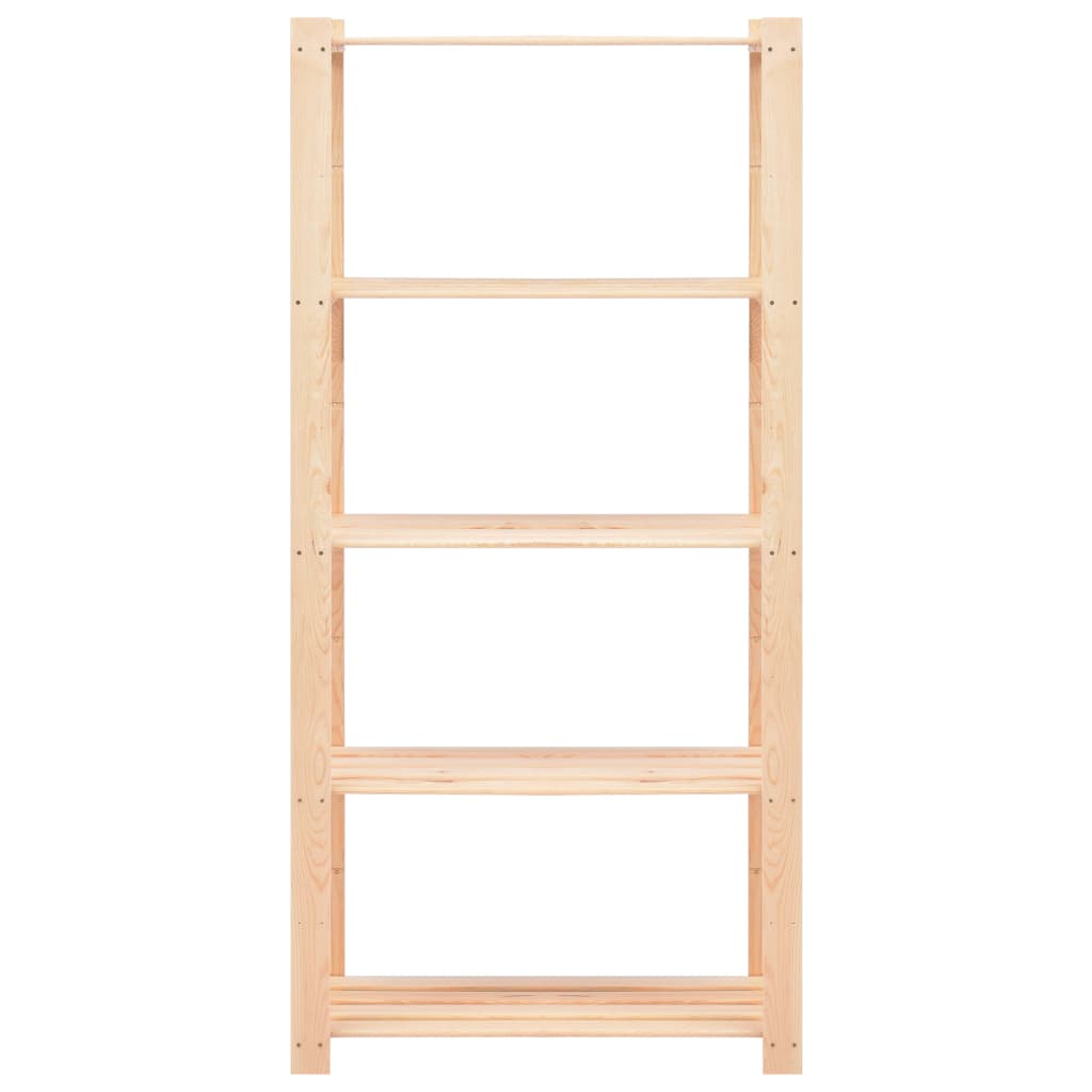 Lagerregale 5 Böden 2 Stk. 80×38×170cm Kiefer Massivholz 250kg
