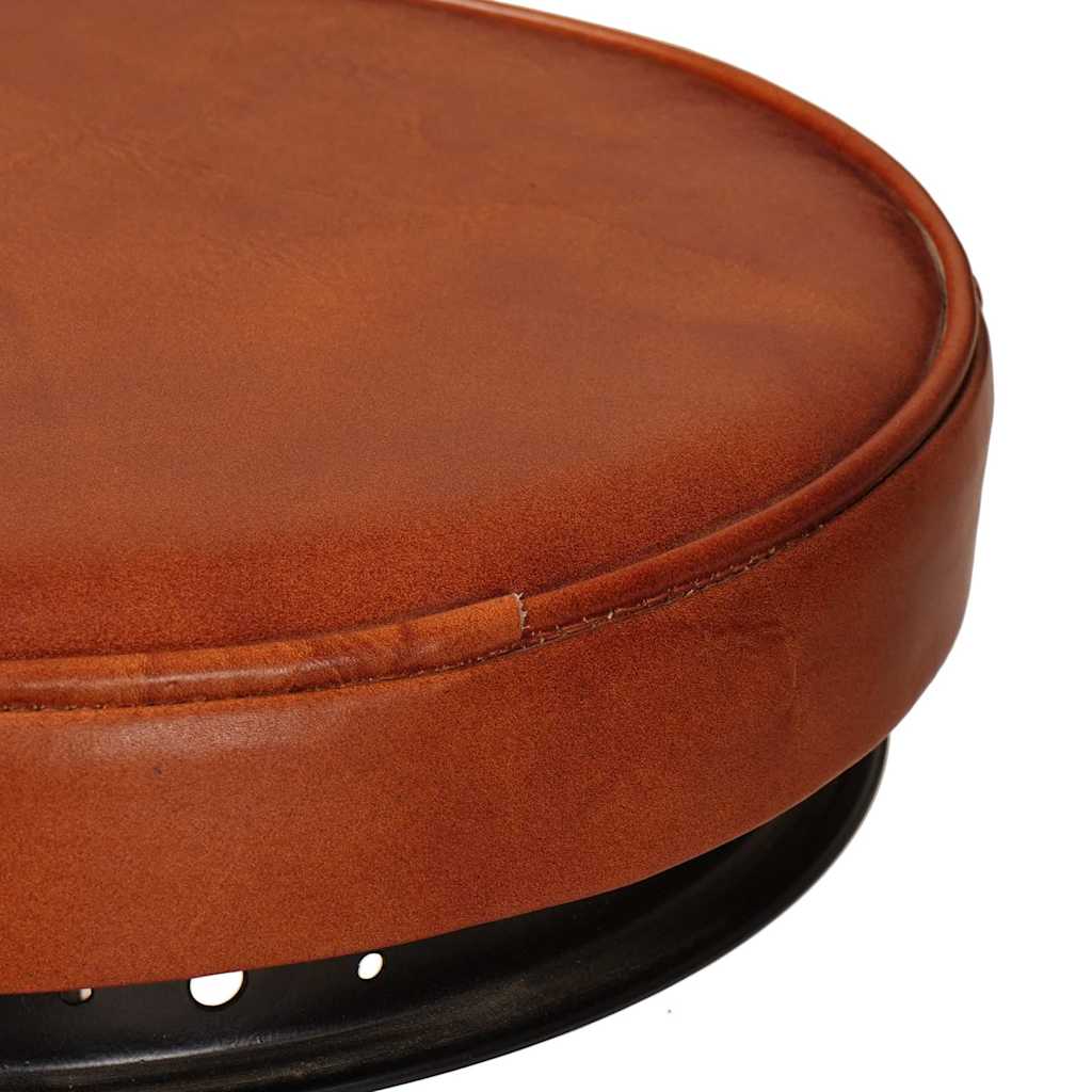 Barhocker 2 Stk. Schwarz und Braun Echtes Ziegenleder