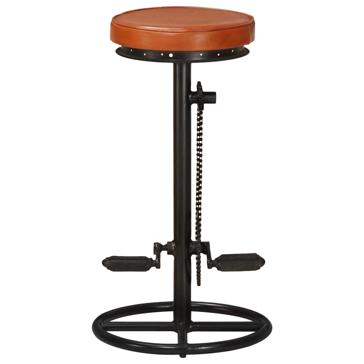 Barhocker 2 Stk. Schwarz und Braun Echtes Ziegenleder