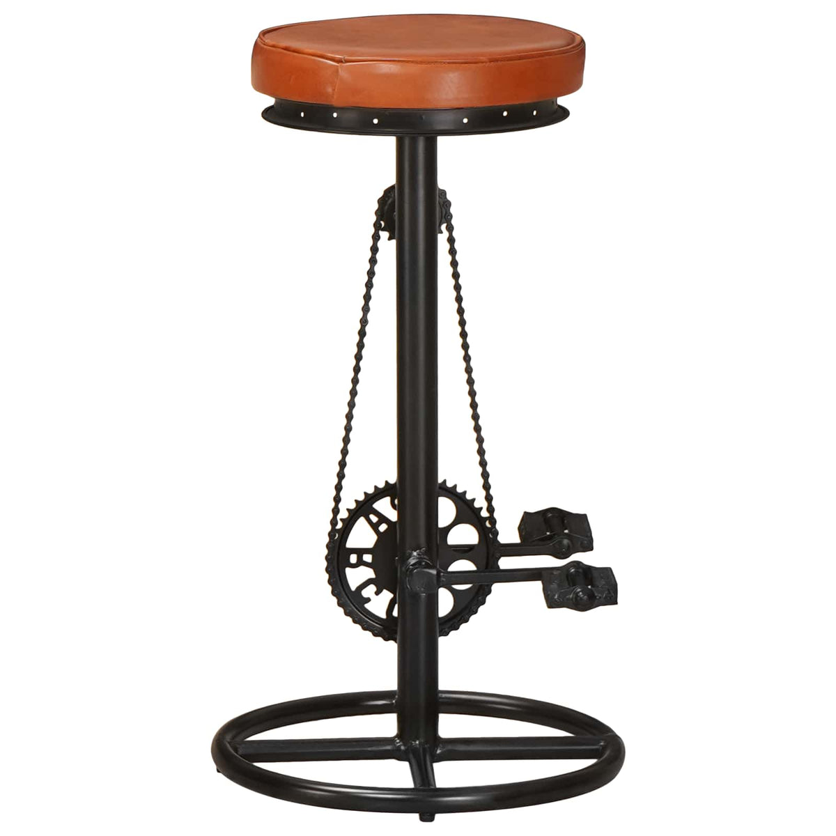 Barhocker 2 Stk. Schwarz und Braun Echtes Ziegenleder