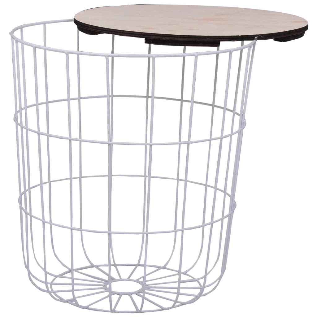 Table basse blanche Ø 39,5 cm