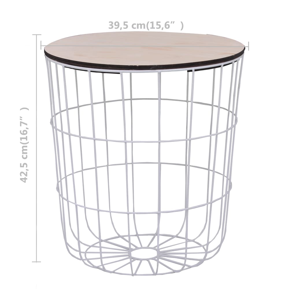 Table basse blanche Ø 39,5 cm