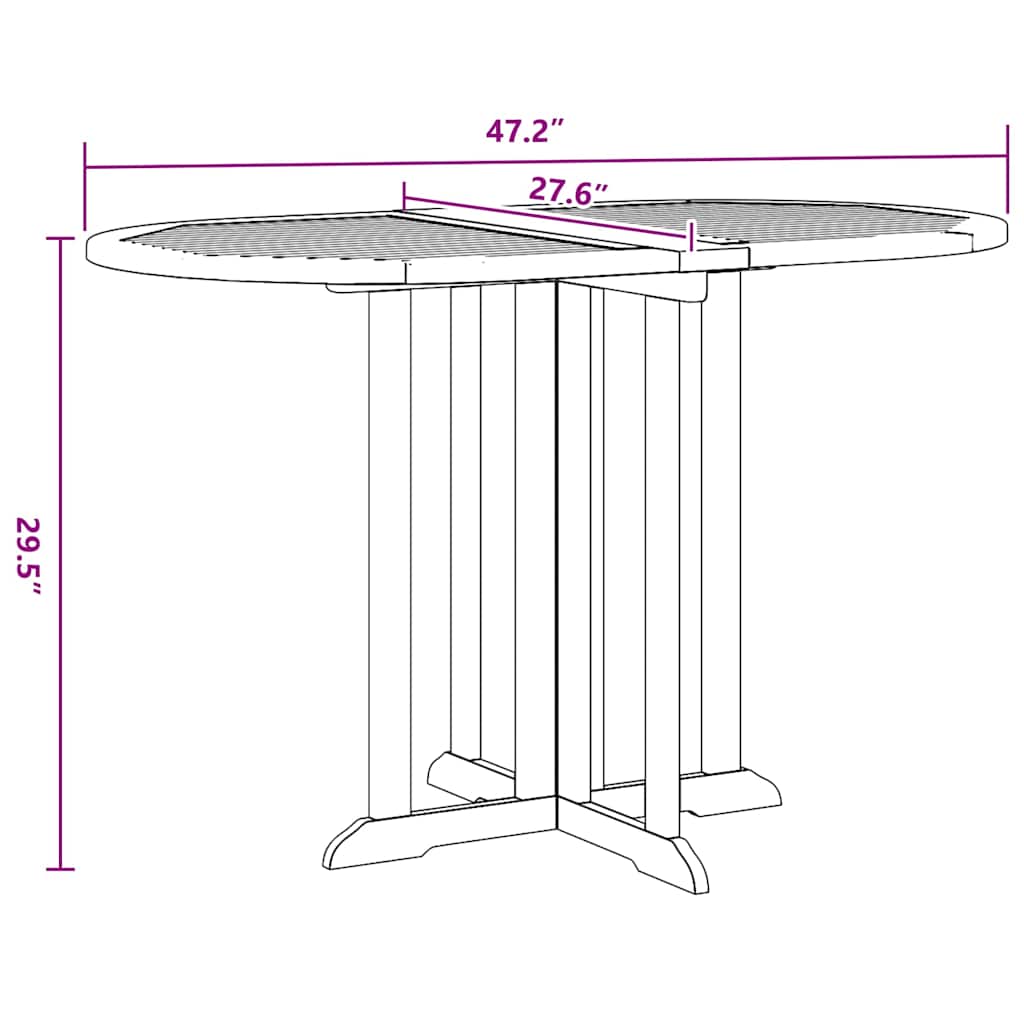 Gartentisch Butterfly Klappbar 120x70x75 cm Teak Massivholz