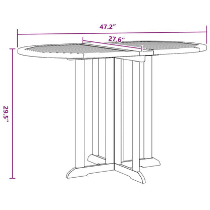 Gartentisch Butterfly Klappbar 120x70x75 cm Teak Massivholz
