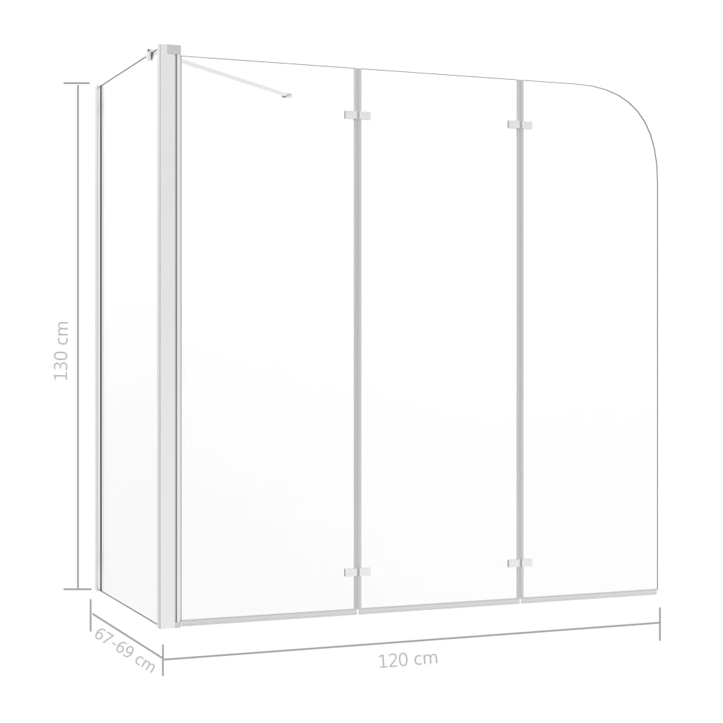 Duschabtrennung 120x69x130 cm Hartglas Transparent