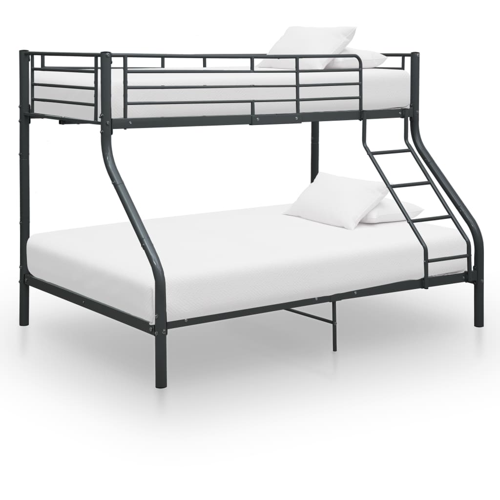 Etagenbettgestell Schwarz Metall 140x200 cm/90x200 cm