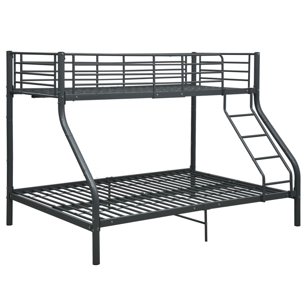 Etagenbettgestell Schwarz Metall 140x200 cm/90x200 cm