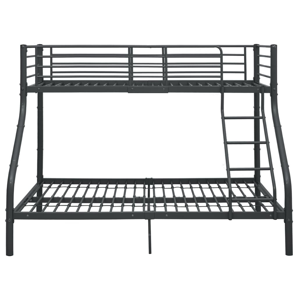 Etagenbettgestell Schwarz Metall 140x200 cm/90x200 cm