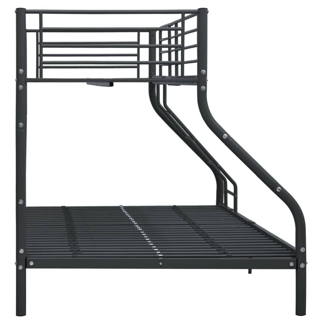 Etagenbettgestell Schwarz Metall 140x200 cm/90x200 cm