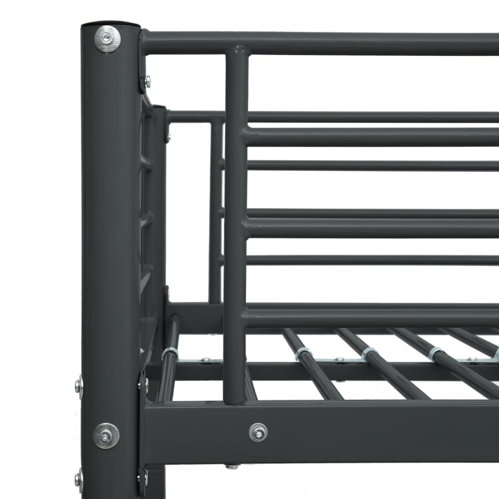 Etagenbettgestell Schwarz Metall 140x200 cm/90x200 cm