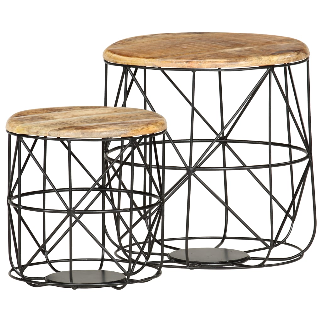 Coffee tables 2 pcs. Solid mango wood