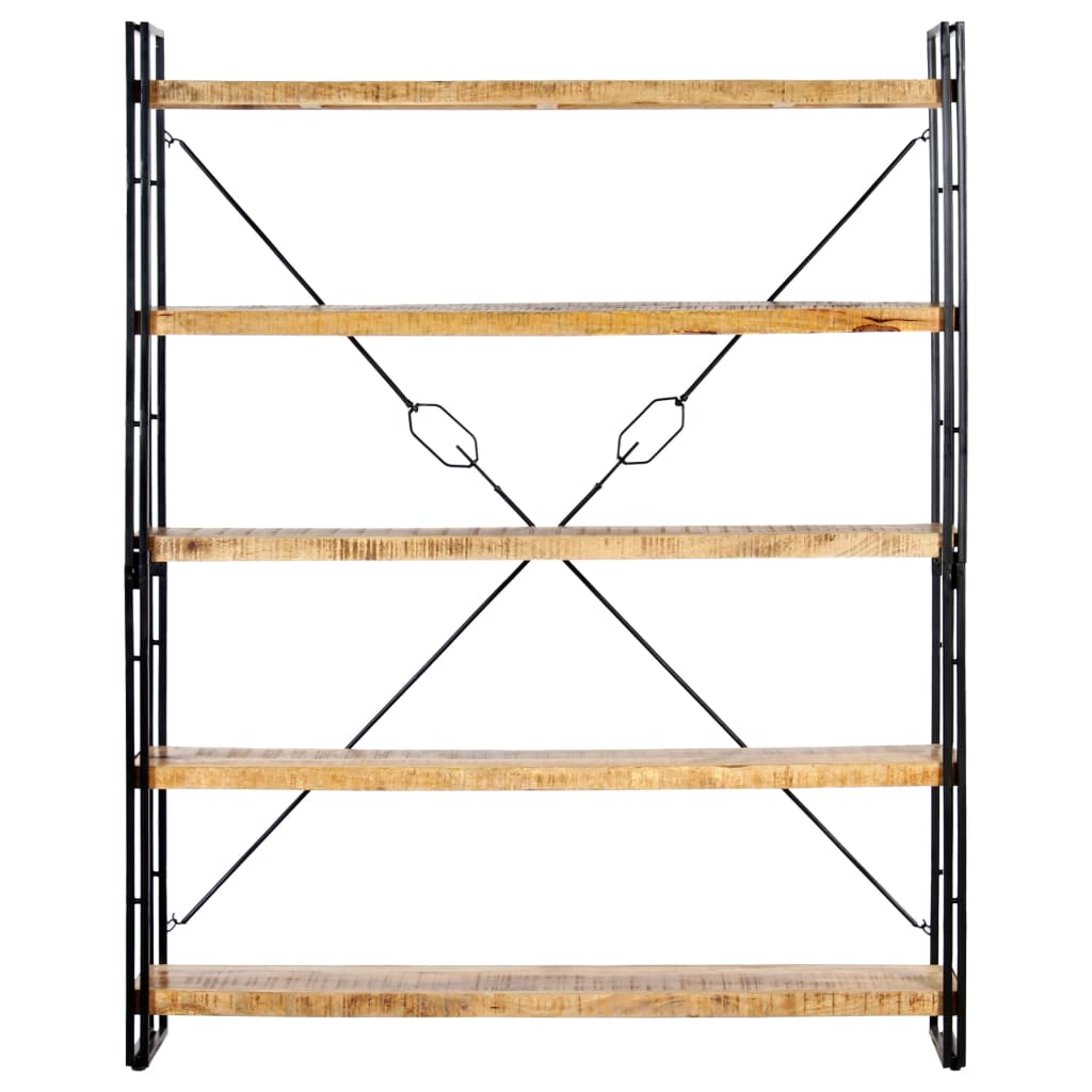 Bücherregal 5 Fächer 140x30x180 cm Mango Massivholz