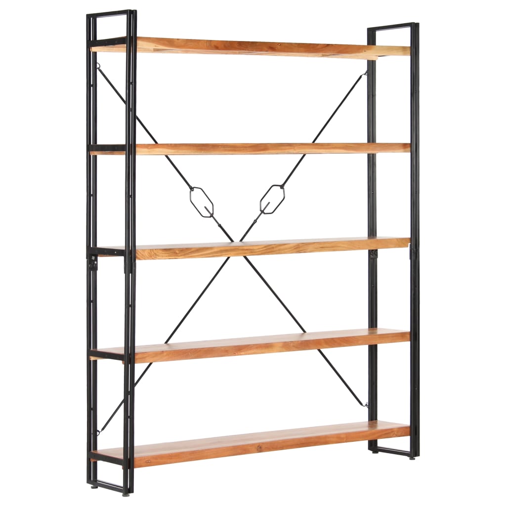 Bookshelf 5 compartments 140x30x180 cm acacia solid wood