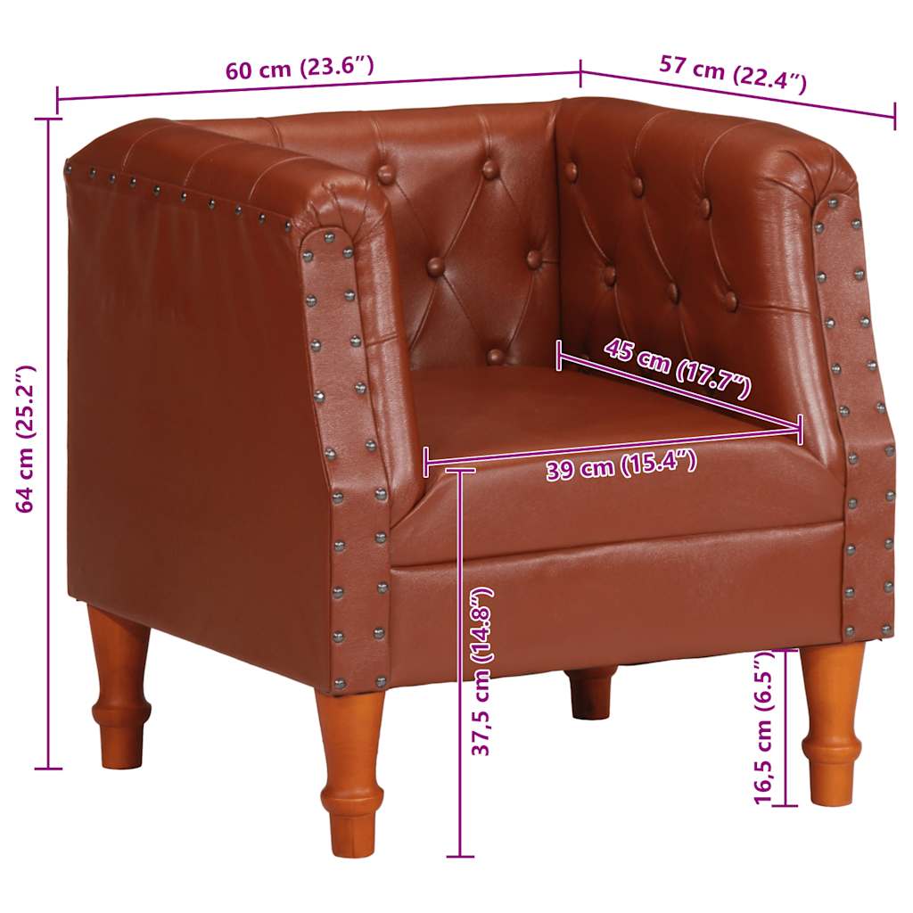 Sessel Braun Echtleder