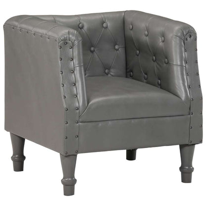 Sessel Grau Echtleder