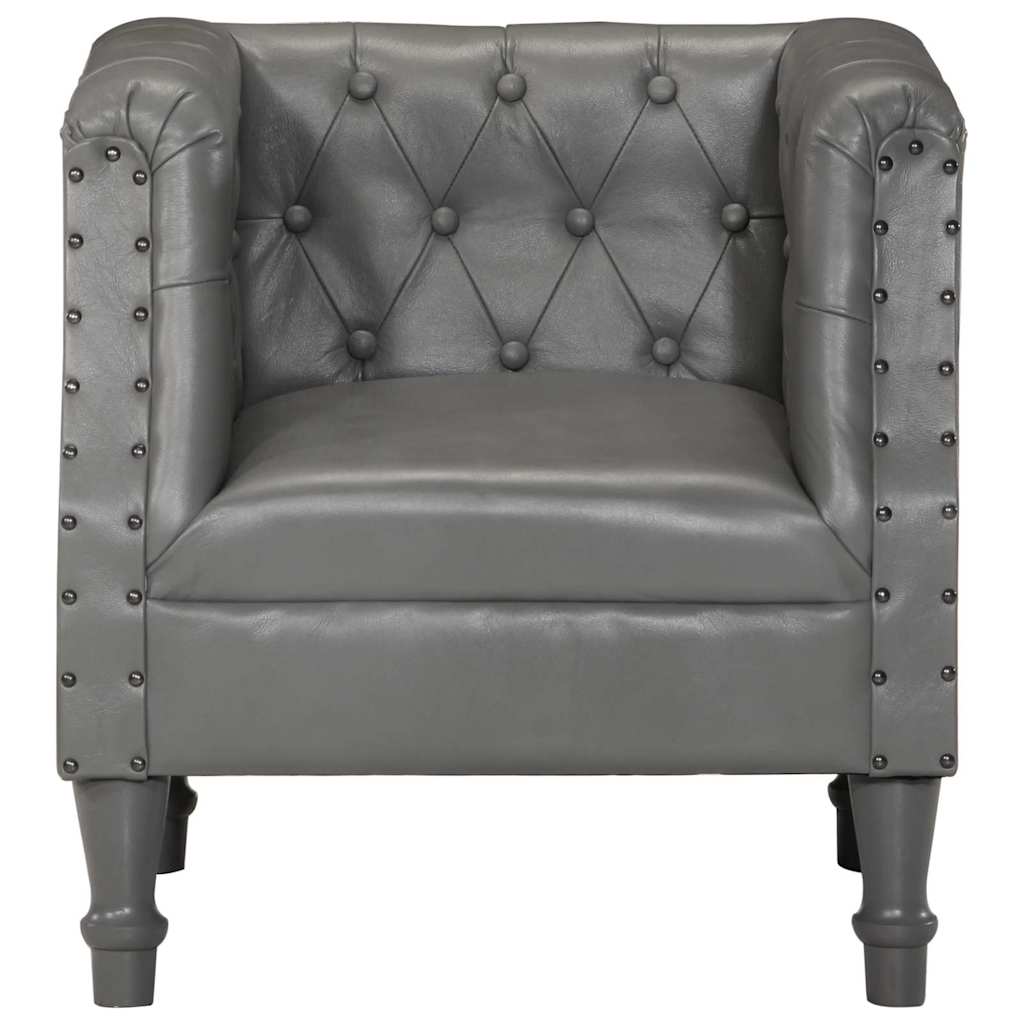 Sessel Grau Echtleder