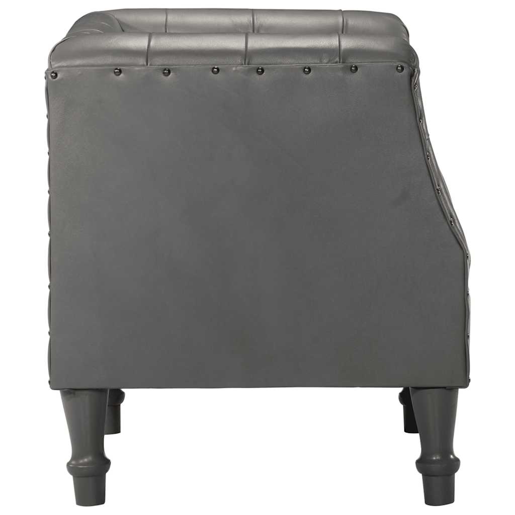 Sessel Grau Echtleder