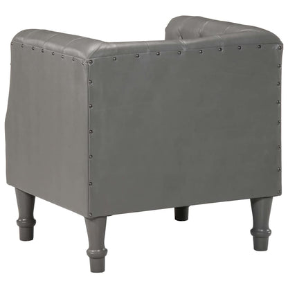 Sessel Grau Echtleder