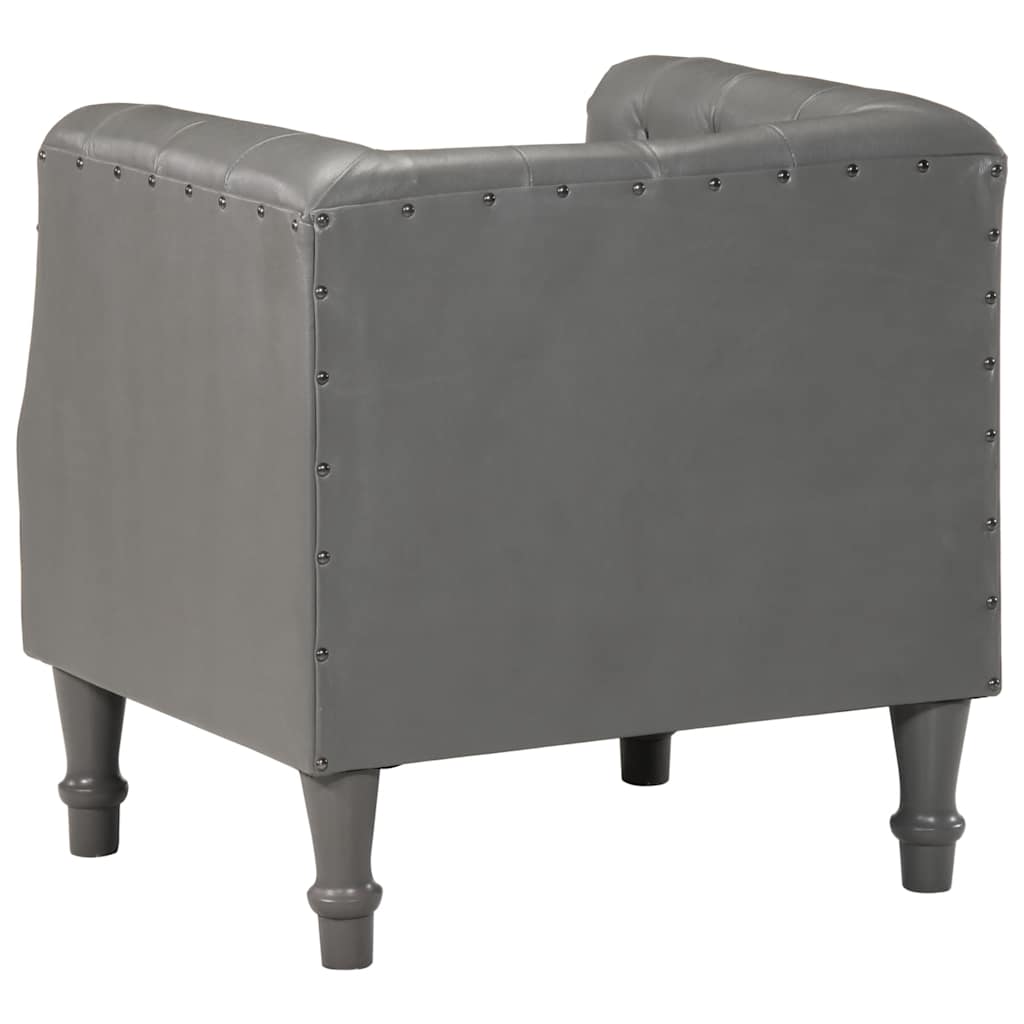Sessel Grau Echtleder
