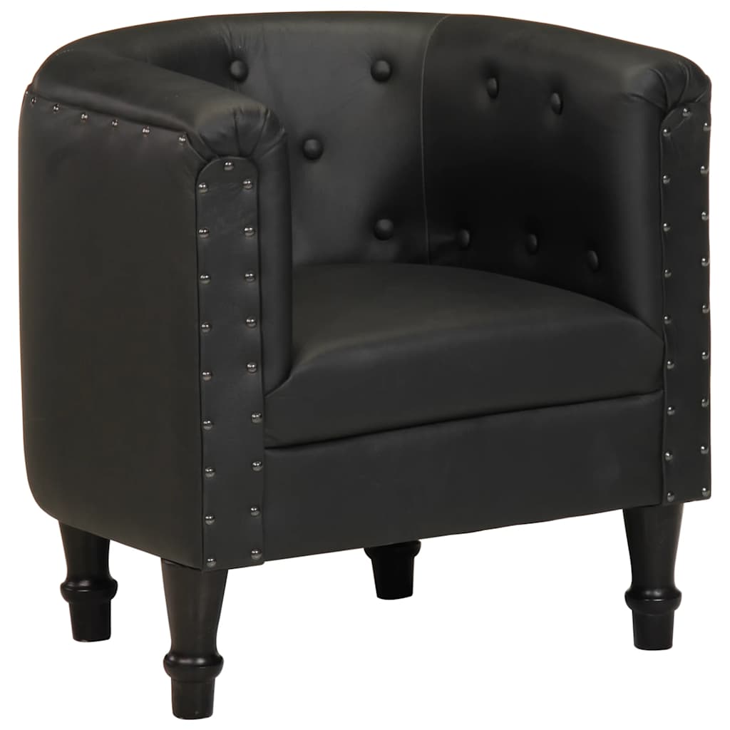 Sessel Schwarz Echtleder