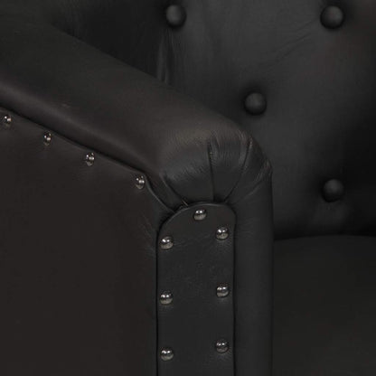 Sessel Schwarz Echtleder