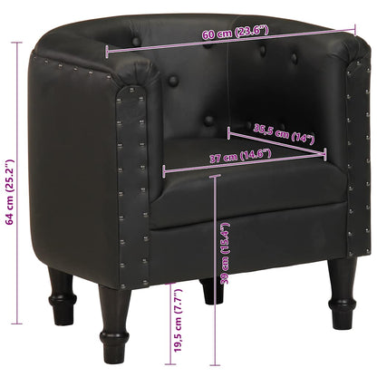 Sessel Schwarz Echtleder