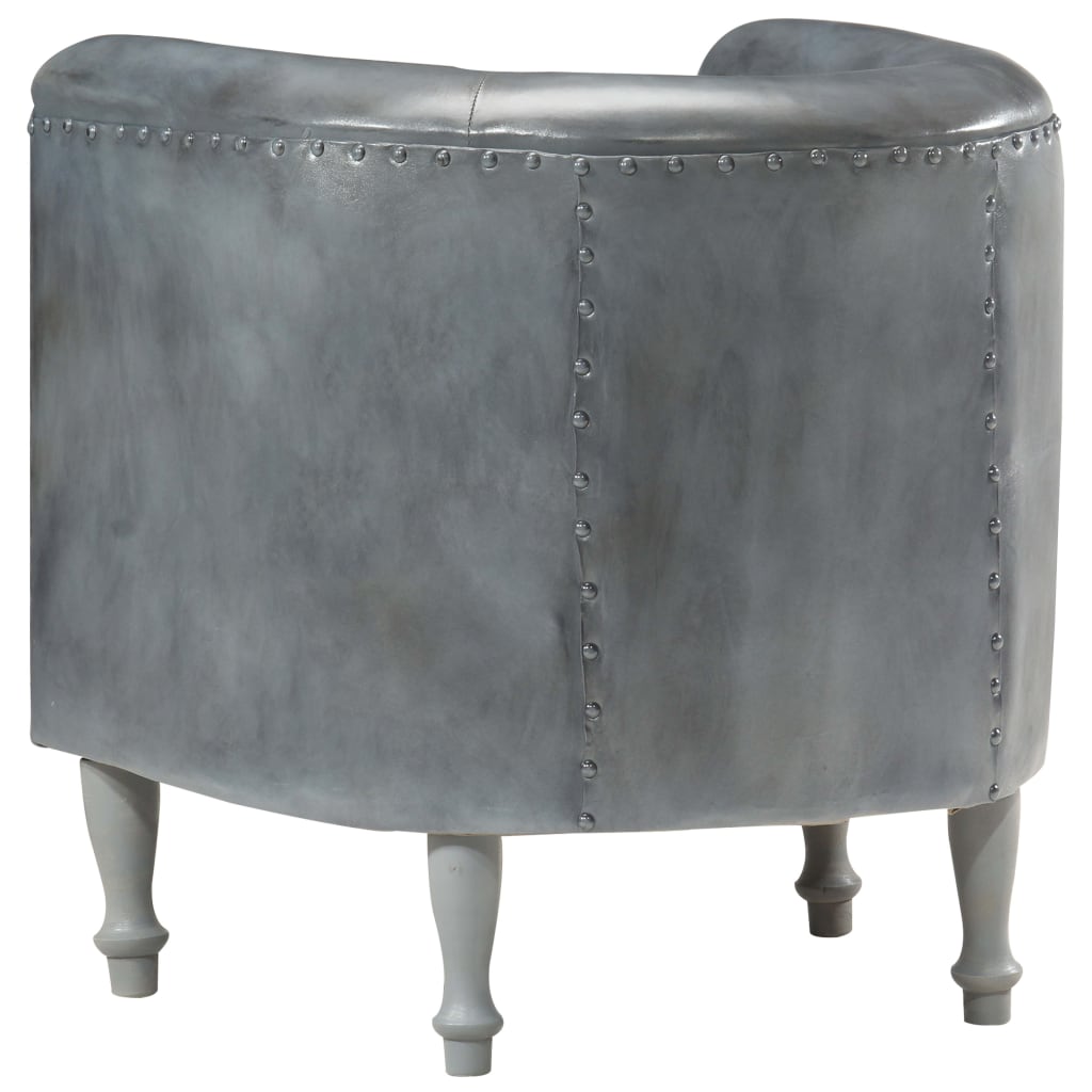 Sessel Grau Echtleder