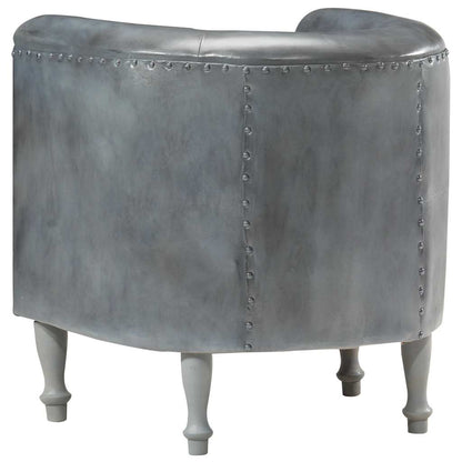 Sessel Grau Echtleder