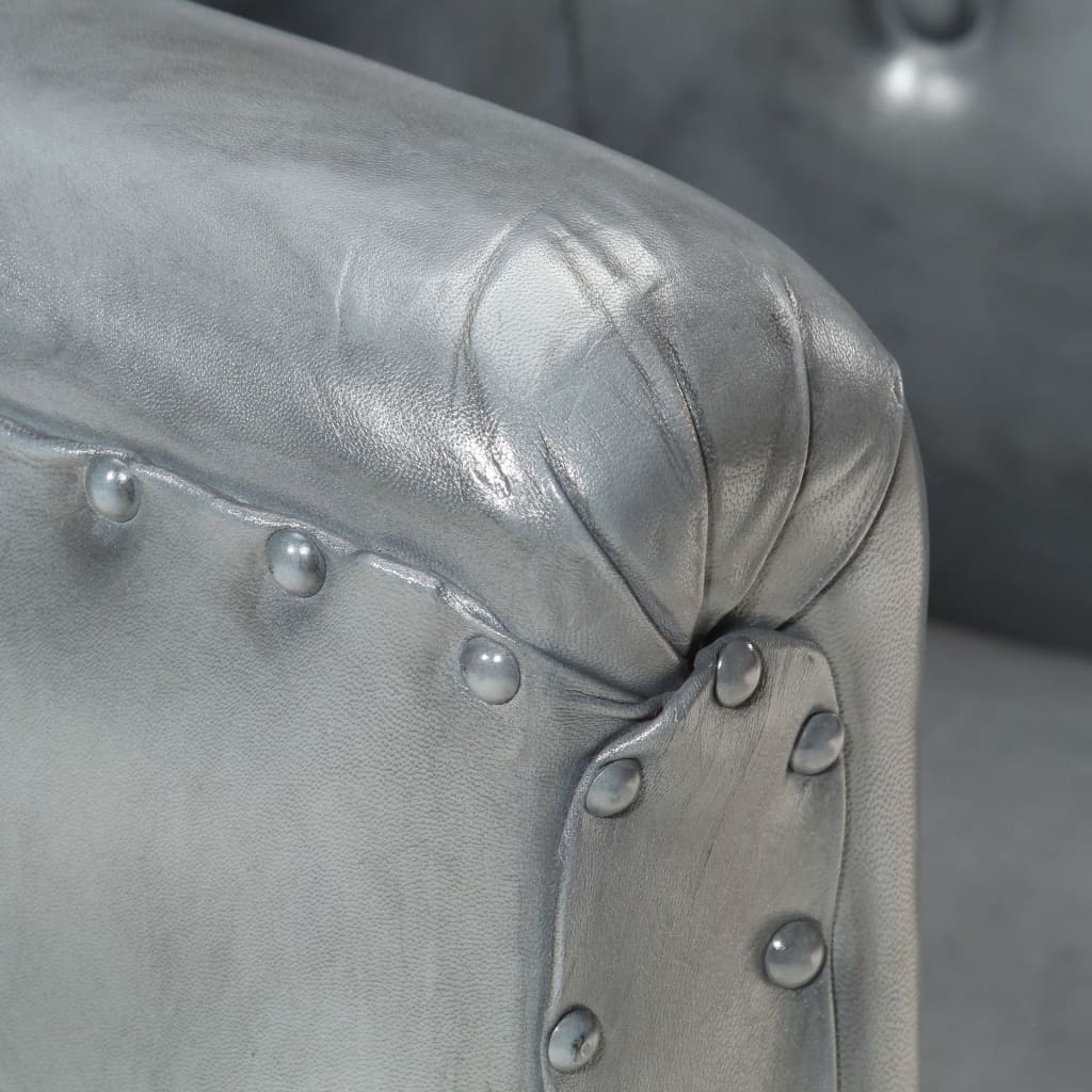 Sessel Grau Echtleder
