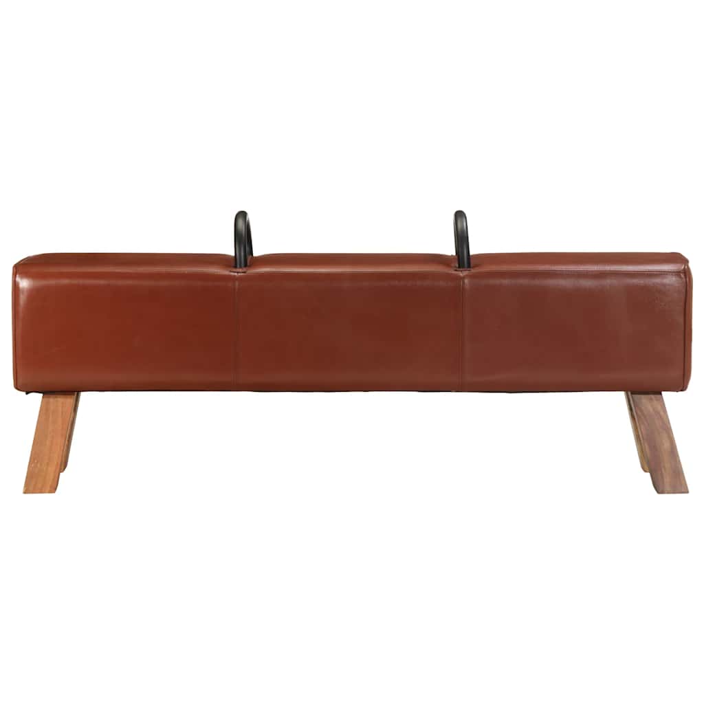 Vintage Turnbock-Bank mit Griffen Echtes Ziegenleder